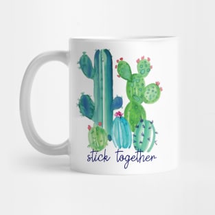 Stick Together Watercolor Cacti Mug